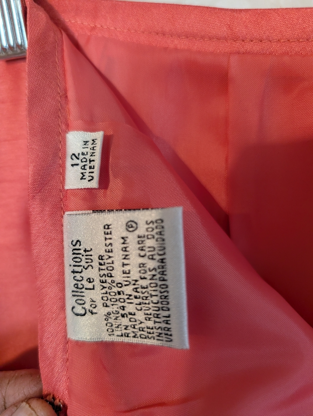 Le Suit New With Tags Sz.12 Peach Jacket & Skirt Set - Picture 12 of 15